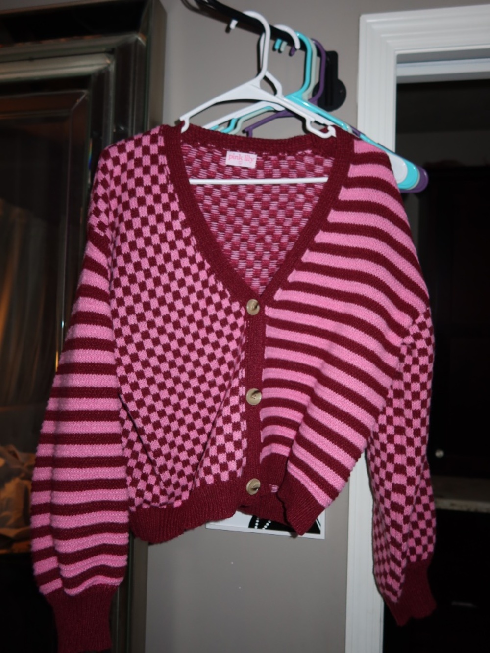 Checkered and Stripes Caridgan